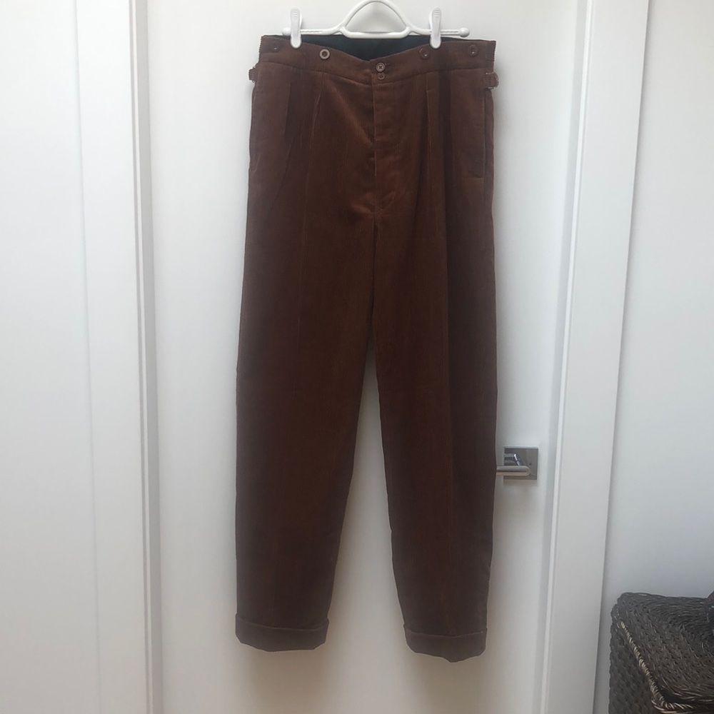 Riverdale wardrobe sale corduroy pants, for use with suspenders.